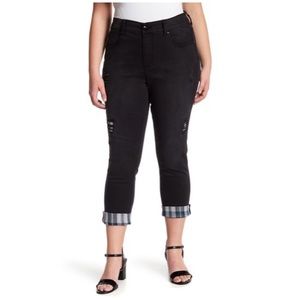 MELISSA MCCARTHY SEVEN7 Plaid Patch Cuff Skinny  8